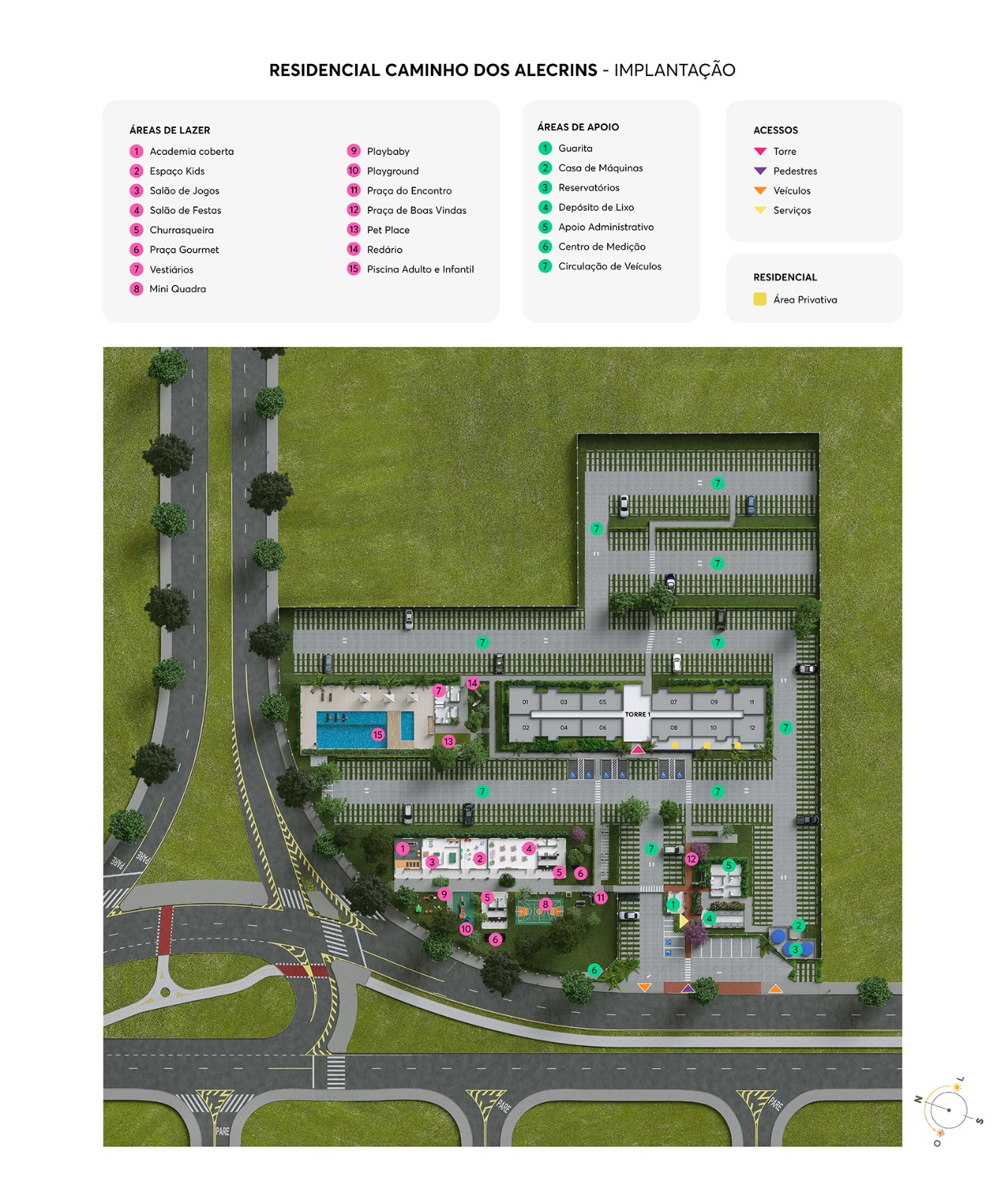 Planta de implantação do Residencial Caminho dos Alecrins